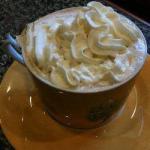 British Express Coffee with Whipped Cream of Vanilla Dessert