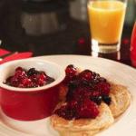 American Pancakes Americans with Red Fruit Dessert