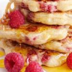 American Pancakes of Raspberries Dessert