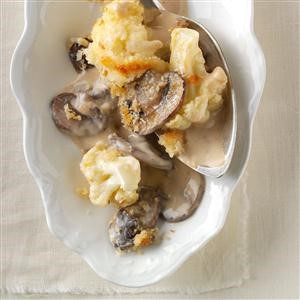 American Scalloped Portobello and Cauliflower Appetizer