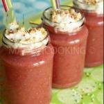 American Smoothie with Raspberries and Bananas Dessert