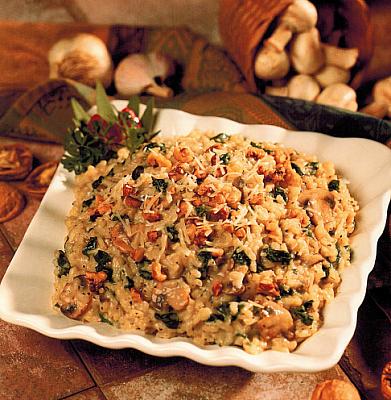 Italian Spinach and Mushroom Risotto Dinner
