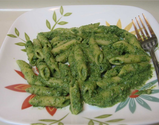 Serbian Pasta Spinach Pesto Dinner