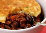 American Beef and Black Bean Chili With Green Onion Corn Cakes Dinner