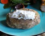 American Basic Baked Potato With Bacon Sour Cream  Chive Topping Appetizer