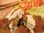 American Falafel With Tahini and Cilantro Sauces Dinner