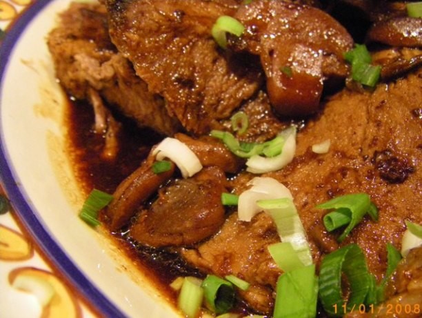 American Beef With Asian Mushroom Sauce crock Pot Dinner