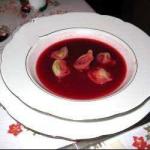 British Appendage to Beetroot Borsch from Cracow Area Appetizer