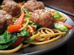 My Version of Rachael Rays Chinese Spaghetti and Meatballs recipe