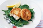Canadian Salmon Cakes With Chilli Remoulade And Spinach Recipe Dinner