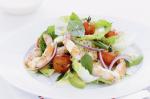 Chargrilled Prawn Salad With Saffron Dressing Recipe recipe