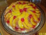 American Iron Skillet Peach Upside Down Cake Dessert