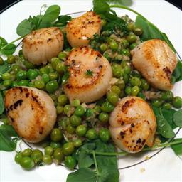 British Scallops with Lemon and Pea Relish BBQ Grill