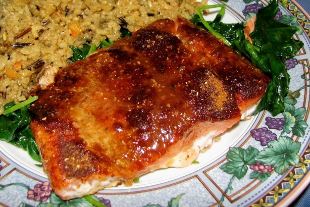 American Smoked Paprika Roasted Salmon With Wilted Spinach 1 BBQ Grill