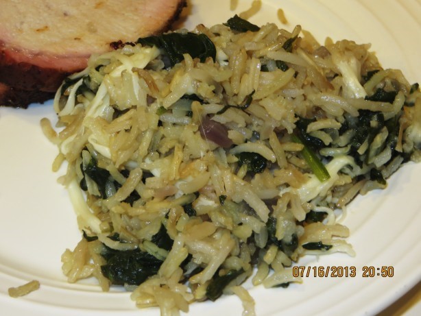 American Spanakoryzo spinach and Rice Dinner