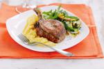 American Pork Cutlets With Pear Salad and Polenta Recipe Appetizer