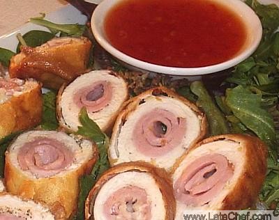 Chinese Ham and Chicken Rolls Appetizer
