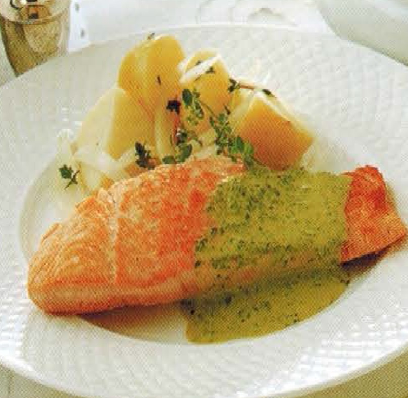 Swiss Salmon Steaks With Herb Sauce Appetizer