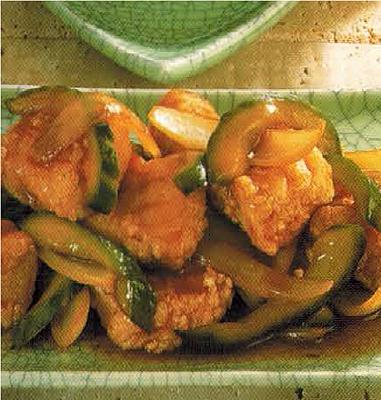 Canadian Stir- Fry Cucumber And White Fish Appetizer