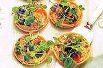 American Little Hummus and Herb Salad Tarts Recipe Appetizer