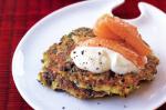 American Zucchini Fritters With Lowfat Sour Cream And Smoked Salmon Recipe Appetizer
