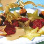 American Tunas with Carambola and Candied Sauce Dessert