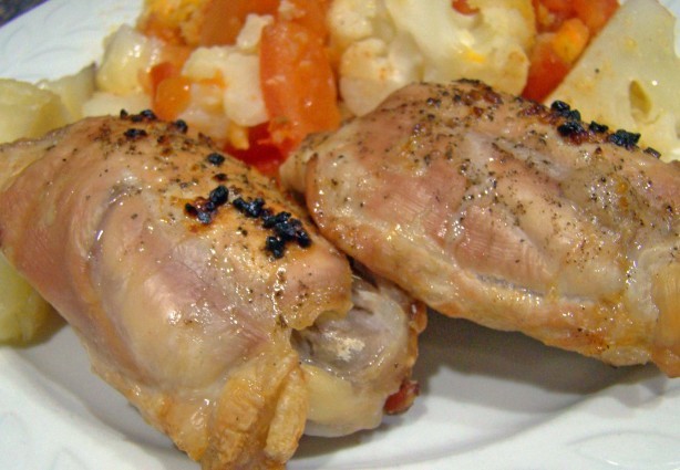 American Lemon Garlic Roasted Chicken Thighs Dinner