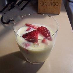 American Lemon Mousse with Fresh Strawberries Dessert