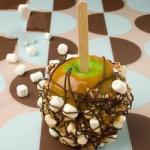 American Candied Apples with Marshmallows and Walnuts Dessert
