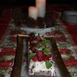 Dessert with Mint Ice Cream Chocolate and Red Fruit recipe