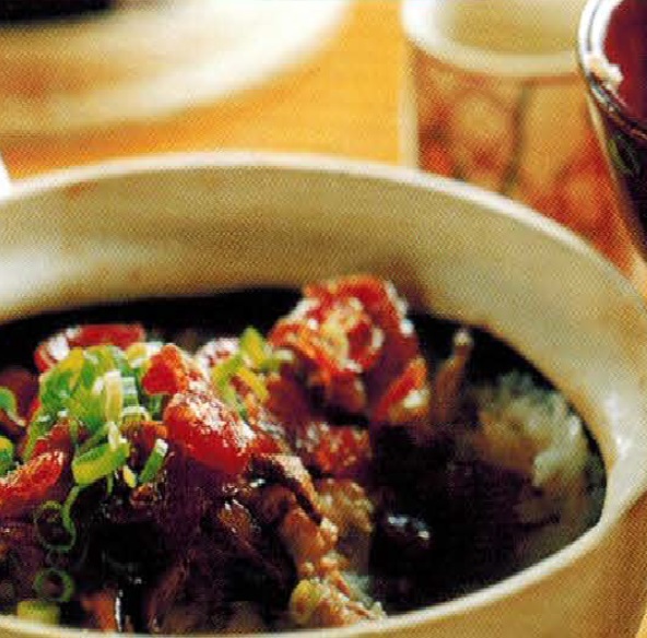 Chinese Steamed Chicken And Sausage Rice Dinner