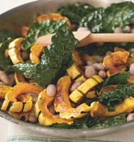 Singaporean Wilted Kale with Cranberry Beans and Delicata Squash Appetizer