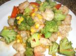 American Gingered Shrimp With Corn and Broccoli Appetizer