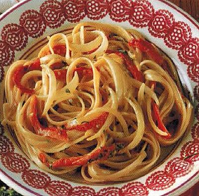 American Linguine With Red Pepper capsicum Sauce Dinner