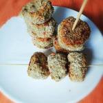 American Meatballs of Baked Aubergines to Mint Aroma Appetizer
