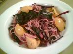 American Wheat Pasta With Sauteed Beet Greens and Tomatoes Appetizer