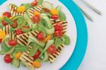 American Haloumi Tomato Cucumber And Mint Salad Recipe Appetizer