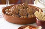 American Lamb Meatballs With Romesco Sauce Recipe Appetizer