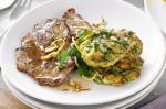 British Panfried Veal With Zucchini and Feta Fritters Recipe Appetizer