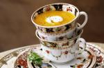 American Carrot And Coriander Soup With Yoghurt Swirl Recipe Appetizer