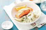 American Crispyskinned Salmon With Potato And Dill Salad Recipe Appetizer