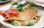 American Weight Watchers Leek Mushroom and Cheese Pancakes Dinner