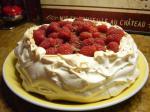 American Raspberry Cream Pavlova Dessert