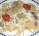 American Spinach Fettuccine With Roasted Veggies Dinner