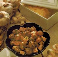 Chinese Mushrooms And Tofu In Garlic Butier Appetizer