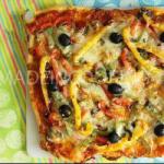 Pizza Chorizo and Peppers to the Three Colors recipe