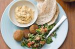 Canadian Falafel With Tabouli And Chickpea Dip Recipe Appetizer