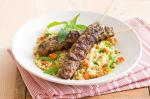 American Kofte With Carrot And Mint Couscous Recipe Appetizer