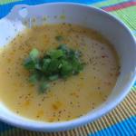 American Pumpkin Soup with Leeks and Curry Appetizer