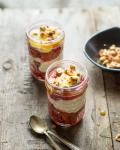 American Baked Rhubarb with Drained Yoghurt Hazelnuts and Honey Appetizer